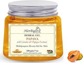 Herbigiri Herbal Papaya Moisturizing Gel for Face with Liquorice and Cucumber extract | For Skin Moisturising and Anti-Pigmentation | Suitable for All Skin Types | Pack of 1 (200g)