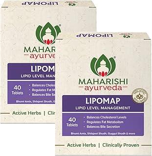 Maharishi Ayurveda Lipomap | Ayurvedic Medicine for Cholesterol Management| Highly Effective Herbs | Assists in managing daily stress (Cholesterol, 40 Count (Pack of 2))