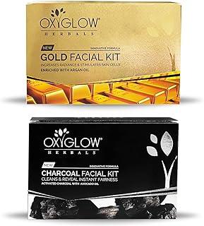 OxyGlow Herbals Gold Facial Kit 50g & OxyGlow Herbals Charcoal Facial Kit 50g (Combo Pack)