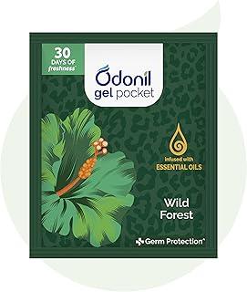 Odonil Gel Pocket -Wild Forest - 10g | Infused with Essential Oils | Germ Protection | Lasts Up to 30 days | Air Freshener for Bathroom and Toilet