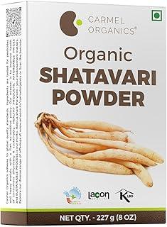 CARMEL ORGANICS Organic Shatavari Root Powder – 227g | Herbal Supplement for Women | Jaivik Bharat Certified | No Added Preservatives, Non GMO | Satavari Kizhangu Podi/Chittamoothi Podi