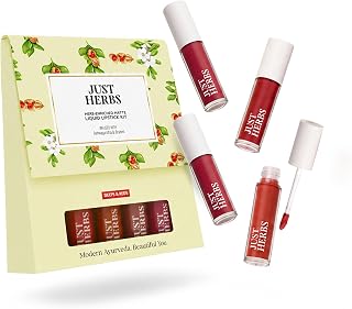 Just Herbs Herb Enriched Matte Liquid Lipstick | Set of 4 | Ayurvedic Lipstick for Women | Hydrating & Lightweight