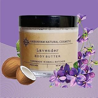 Aaranyam Lavender Body Butter moisturizer cream - dry skin moisturizer with goodness of shea butter raw cocoa butter - Body Cream - winter cream For Women & Men, 120 g