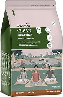 TrueBasics Clean Plant Protein Powder Pea Protein + Brown Rice (Chocolate, 1kg) | 24g Protein per Scoop