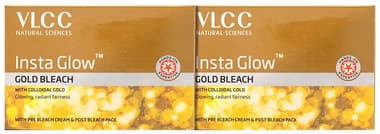 VLCC Insta Glow Bleach (60gm Each) Gold combo pack of 2 boxes