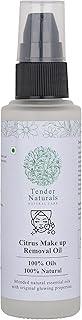 Tender Naturals Citrus Makeup Remover Oil, 100% Natural Make up Cleanser for Face & Eyes, Deep Cleansing Oil for Makeup Removal with Flower Extract for Women, 50 ml
