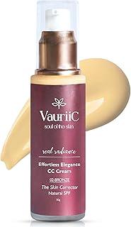 VauriiC Effortless Elegance CC Cream 50gm with Natural SPF, Conceals Dark Spots, Blemishes & Skin Colour Corrector for Daily Use, All Skin Type, Natural Coverage, 100% Vegan | 02-BRONZE