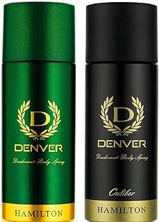Denver Hamilton Deodorant + Caliber Deodorant - 165ML Each (Combo Pack 2) | Long Lasting Deo Body Spray For Men