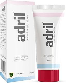 Adril Anti-Itch Lotion 100ml | Dermatologist Prescribed Lotion for Itchy Skin, Rashes, Pregnancy Itch | Natural Ingredients with Camphor, Menthol & Vitamin E | Hypoallergenic, Non-Greasy Lotion