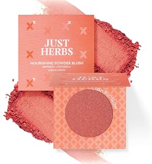 Just Herbs Nourishing Powder Blush Infused with Beetroot & Gotukola Highly Pigmented, Buildable Suitable for All Skin Tone