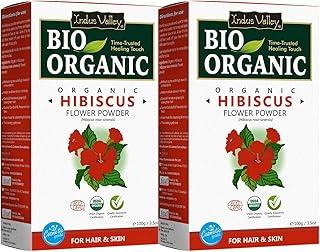 INDUS VALLEY Organic Hibiscus Powder | Hibiscus rosa-sinensis for Hair & Skin - (100g*2=200g)
