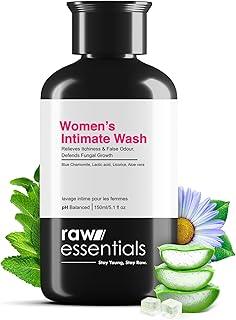 Raw Essentials Intimate Wash For Women 150 ml - For Gentle Intimate Hygiene | Removes Odour | Lightens Inner Thighs | Balances pH Level | SLS & Paraben Free | Natural Active Ingredients