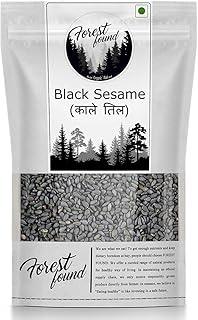 Forest Found Whole Fresh Natural Black Sesame Seeds | Kaale Til for Weight Loss and Eating Unhulled | Tal | Indian Spice for Everyday Essentials (Pack of 1, 250g)