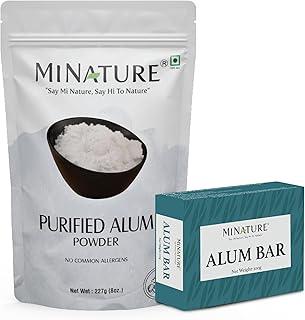 Combo of Alum Powder (227g) & Alum Bar (Phitkari) (100g) | Alum Stone (Fitkari) | Only Alum | Nothing Added| Pure & Natural| Cruelty free