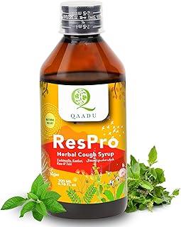 QAADU Respro Ayurvedic Cough Syrup, 200ml: Natural Relief from Cough, Congestion & Sore Throat with Tulsi, Pippali, Yashtimadhu & Dalchini - Vegan & Herbal Formula for Fast Recovery