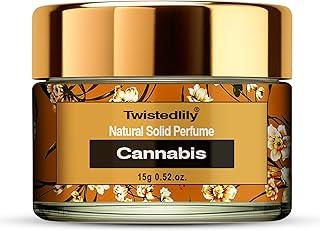 Twistedlily Natural Solid Perfume Scent Cannabis (15 gms 0.52.oz) Pack of 1. Alcohol Free | Cologne for Men & Women | Non-Greasy Perfume Wax | Strong & Lasting Fragrance