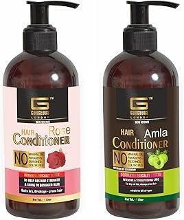 Gorgeous London Rose Hair Conditioner 1Ltr & Amla Hair Conditioner 1 Ltr Dermatologically Tested Care For Dry & Thin, Damage-Prone Hair with No Mineral Oil, No Parabens, No Silicones