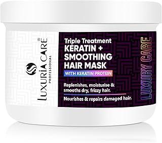LUXURIA CARE TRIPLE TREATMENT KERATIN + SMOOTHING HAIR MASK | Professional Protein Hair Mask (300ml) pack of 1