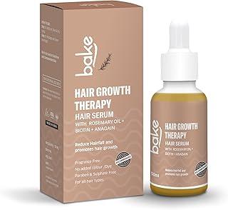 BAKE 95% Pure Rosemary Oil Hair Serum for Hairfall Control with Anagain & Biotin | Scalp Serum For Hair Growth & Dry, Frizzy Hair | For Women & Men | 50ml