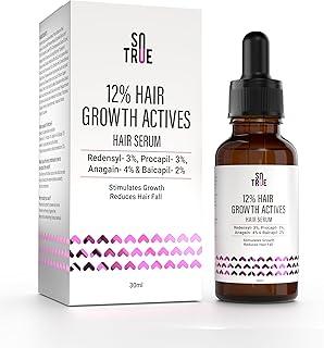 Sotrue Hair Growth Serum With 3% Redensyl - 2x Better Results than Minoxidil | 3% Procapil, 4% Anagain & 2% Baicapil | Hair Growth Actives, Hair Fall Control Serum For Women & Men, For All Hair Types, 30ml