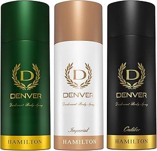 Denver Hamilton, Imperial & Caliber Deodorant 150 ML Each, Pack of 3 | Long Lasting Deodorant Body Spray For Men