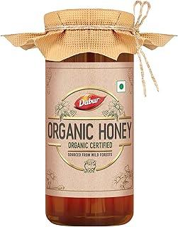 Dabur Raw Organic Honey 300g | 100% Pure and Natural | NPOP Organic Certified | Raw , Unprocessed , Unpasteurized Honey | No Sugar Adulteration