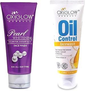 Pearl Whitening Face Wash 100 gm & OxyGlow Herbals Oil Control Face Wash 100 ml (Combo Pack)