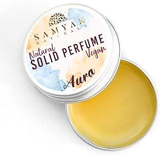 SAMYAK NATURALS™ Aura Vegan Solid Perfume, Pocket Friendly Strong & Long Lasting Goodness Of Jojoba Oil & Candelilla Wax for Men & Women, 10g | Best for Traveling | Gifting Pack Him & Her (10 Gms)