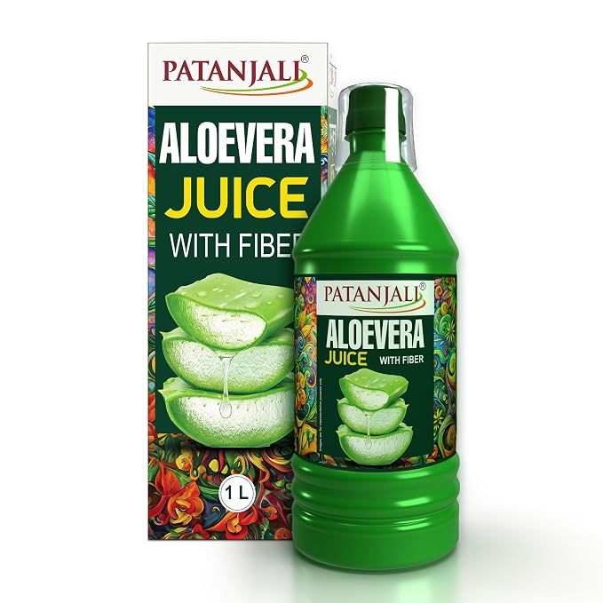 Patanjali Aloe Vera Juice with Fiber, Immunity Booster, Natural Indian Ayurvedic Drink,
