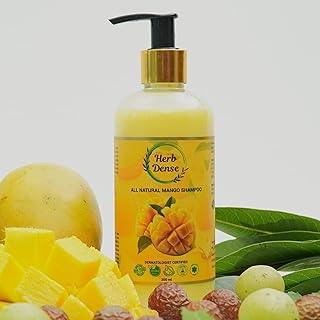 Herb Dense All Natural Premium Shampoo, Made with 16 key ingredients, 100% Vegan, Non-Toxic, Cruelty-Free, Paraben Free, Sulphate Free, Dermatologist tested, 300ml (Mango)