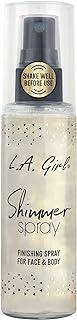 L.A Girl Gold Shimmer Finishing Spray for Face and Body, Brightening & Illuminating Glow, Infused with Pearlescent Shimmer, Specially Formulated for Glowing Skin, Setting Spray for Makeup - 80ml