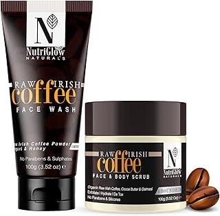 NutriGlow NATURAL'S Coffee Face Wash (100gm) & Coffee Face & Body Scrub (100gm) for Men & Women - Combo Pack of 2