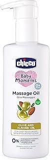 Chicco Baby Moments Massage Oil, New Advanced Non-sticky & Moisturizing Formula with Natural Ingredients to Prevent Dryness, Suitable for Baby’s Skin, Hair & Scalp, No Phenoxyethanol & Parabens (300ml)