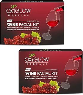 OxyGlow Wine Facial Kit|Wrikle Free Effect|Renovates Skin Cells|Lemon|Grapeseed Oil| 260Gram(Pack of 2)