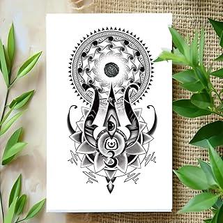 Komstec Om With Trishul And Chakra Tattoo Temporary Tattoo Stickers For Male And Female Fake Tattoo Waterproof Tattoo body Art