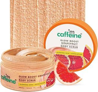 mCaffeine Glow Boost Grapefruit Body Scrub | Tan Removal | AHA- Lactic & Glycolic Acid, Niacinamide | Vitamin C Rich Grapefruit for Glowing, Soft & Smooth Skin | Remove Dry, Dead Skin | Fruity Grapferuit Aroma - 175g