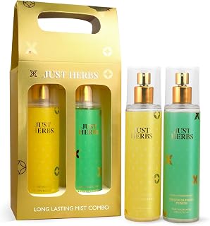 Just Herbs Body Mist Spray for Men and Women With Long Lasting Fragrance Perfume Combo Gift Set - Signature Style (2 x140ml) (Pack of 3)