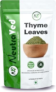 NeutraVed Thyme Leaves Dried  Dried Thyme Herb for Seasoning & Herbal Tea, Natural Aromatic Spice for Cooking, Soups, Mar