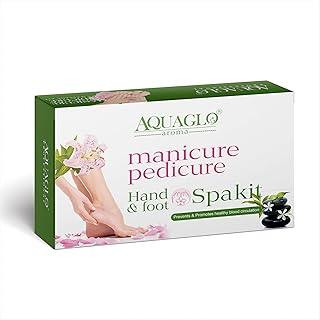 Aquaglo "Salon Glow" 3-Step Manicure Pedicure Kit with Urea & Tea Tree Oil | for Tan Removal, Cracked Heels & Glowing Skin | At-Home Spa Experience 750g