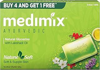 Medimix Ayurvedic Natural Glycerine Bathing Bar, 125 g (4 + 1 Offer Pack)