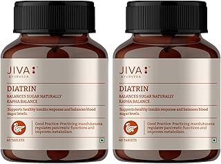 Jiva Diatrin Tablets 500mg | 100% Ayurvedic Formulation | Manages Blood Sugar Levels, Improves Metabolism & Strengthens the Pancreas | Balances Tri-Dosha- 60 Tablets (Pack of 2)