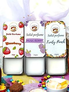 The Pearls Studio Fruity Solid Perfume| Strawberry, Musk Berry & Fruity Punch | Unisex | Sweet, Youthful & Long-Lasting Fragrance | Mini Pocket Perfume Balm | Best for Teens, College, Gifting | 10gm Each |