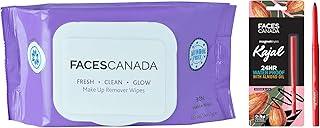 FACESCANADA Faces Fresh Clean Glow Makeup Remover & Faces Canada Magneteyes Kajal - Black, 0.35G