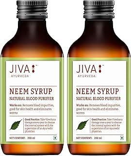 Jiva Neem Syrup 200ml | 100% Ayurvedic Formula | Purifies Blood & Improves Circulation | Helps With Acne, Pimples, Itching And Blisters | Controls Body Heat (Pack of 2)
