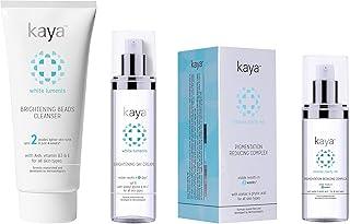 Kaya Clinic Brightening Beads Cleanser, Vitamin E & B3 enriched brightening face wash, 100 & Brightening Day Cream, 50ml & Pigmentation Reducing Complex, Night cream for tanning & pigmentation mar