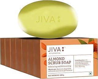 Jiva Almond Soap - 100gm (Pack of 7) | Natural Badaam Soap For All Skin Types | Natural Cleanser, For Glowing Skin
