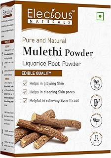 Elecious Mulethi Powder For Face & Eating (200 Grams) | Licorice Powder | Yashtimadhu | Edible | Natural, Preservative-free, Zero-Chemicals