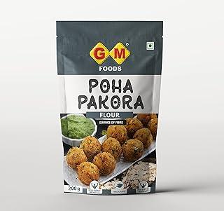 GM Foods Poha Pakora 200g | Instant Crispy Snack Mix | Authentic Indian Street Food Taste | Chatpata Masala Blend | Easy to Make | Ideal for Tea-Time & Festive Munching | No MSG or Preservatives