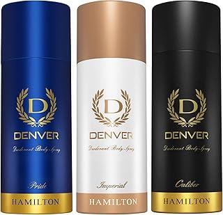 Denver Pride,Imperial & Caliber Deodorant 150 ML Each, Pack of 3 | Long Lasting Deodorant Body Spray For Men