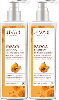 Jiva Papaya Shampoo 200ml | 100% Pure & Natural | Cleans & Nourishes Hair, Controls Hair Fall & Dandruff | Maintains pH Balance For Healthy Hair Growth & Volume (Pack of 2)